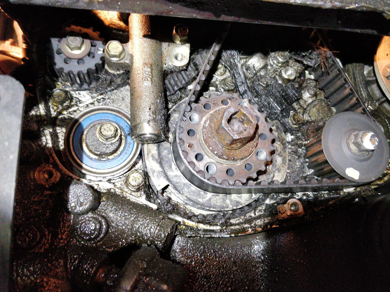 This shrapnel used to be a balance shaft belt.